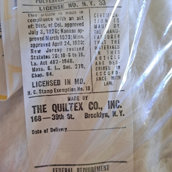 Vintage New Old Stock Quiltex Downlon Quilted Baby Blanket & Pillow Blue  Rare - Picture 7 of 10